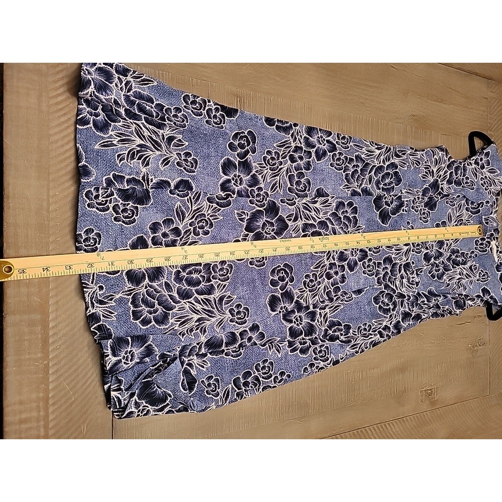 Shelby & Palmer Blue Floral Sheath Dress Sleveless Pm Petite S - Picture 4 of 5